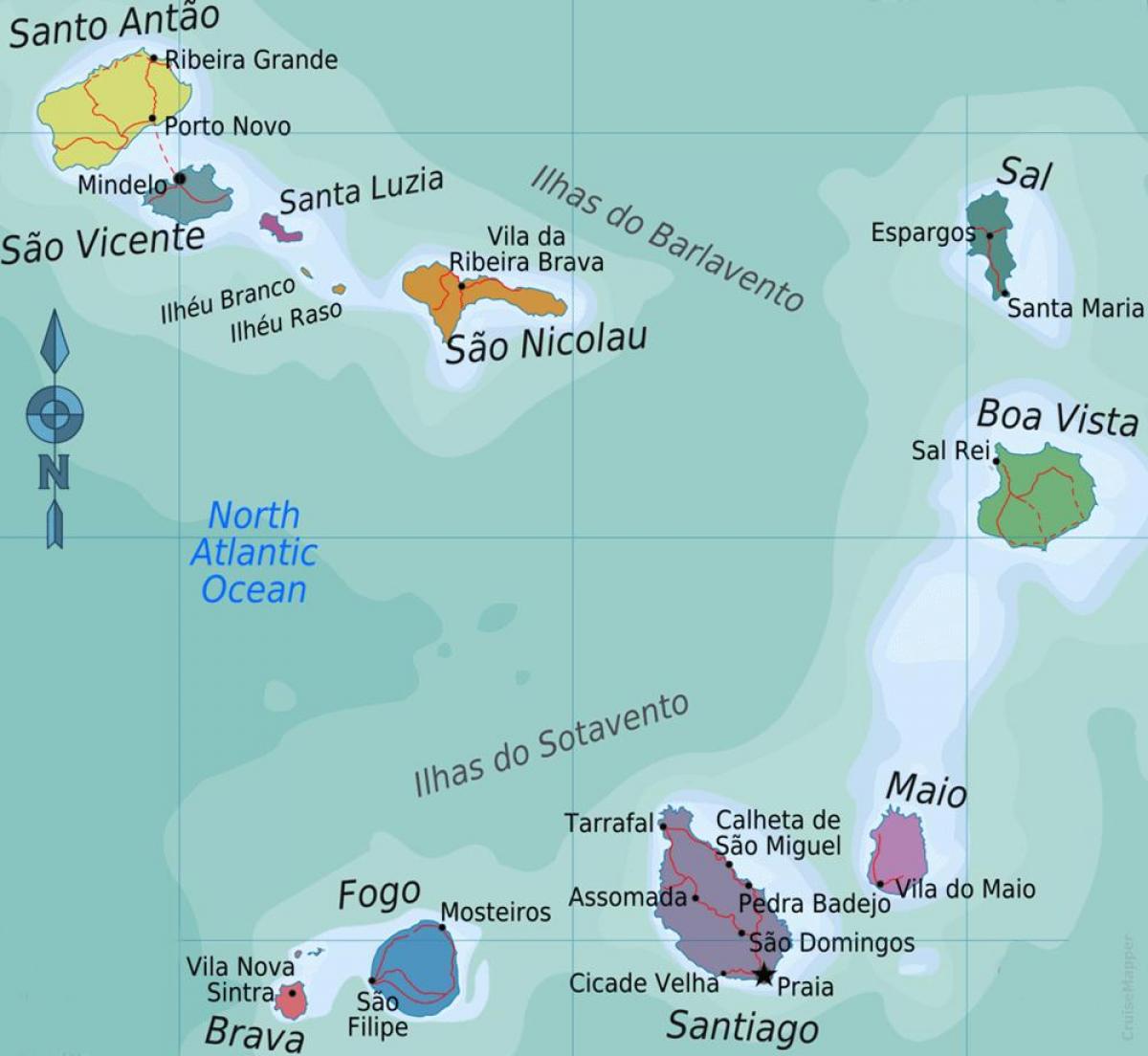 Πράσινο ακρωτήριο νησιά θέση στον χάρτη